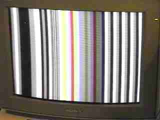 captured tv image of F21 generated test pattern on RGB montior